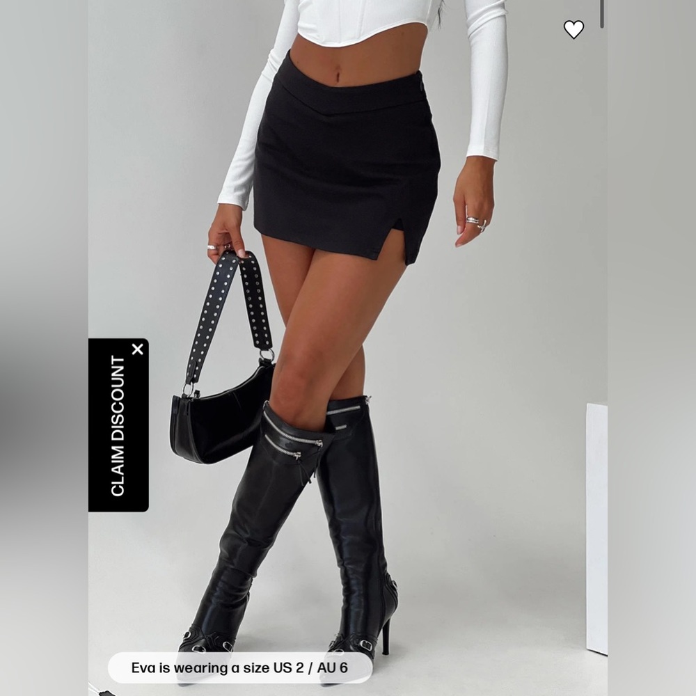 Princess Polly Black Ravyn Skort